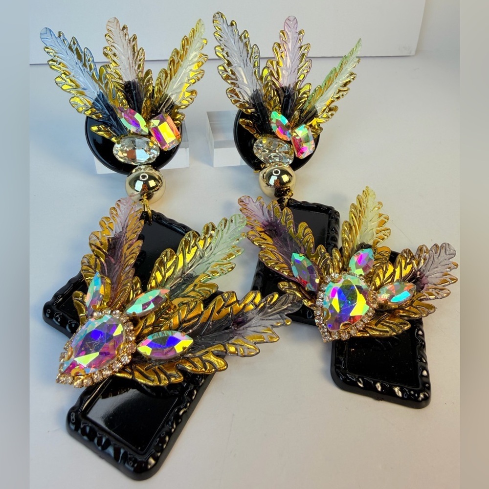 One of a kind festival earrings / carnival earrings - Picture 4 of 6